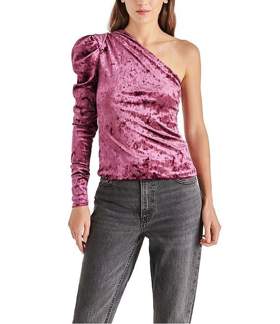 Plum Velvet One Shoulder Mirabelle Top