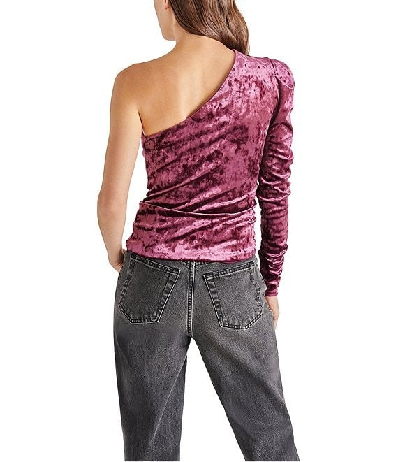 Plum Velvet One Shoulder Mirabelle Top