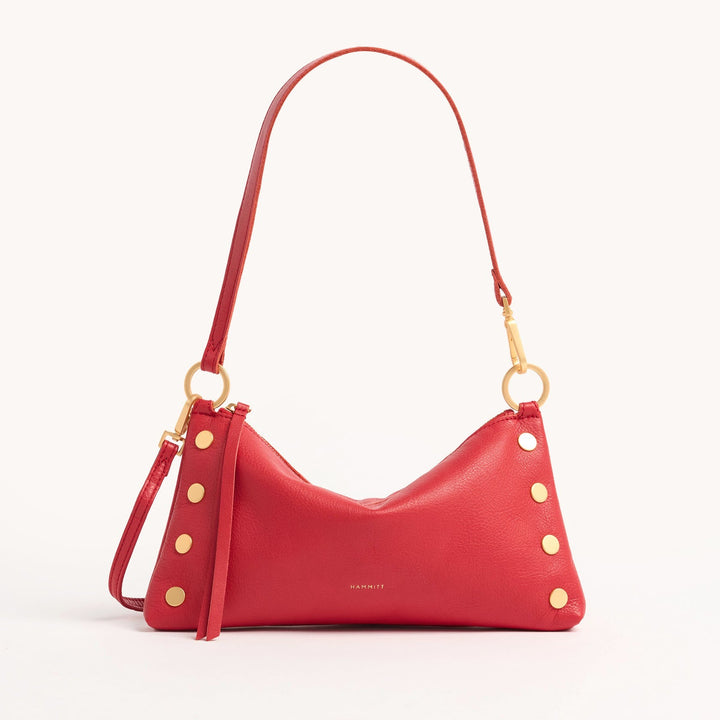 Poppy Red Brushed Gold Kyle Shoulder Bag