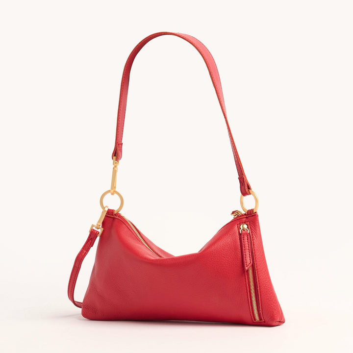 Poppy Red Brushed Gold Kyle Shoulder Bag