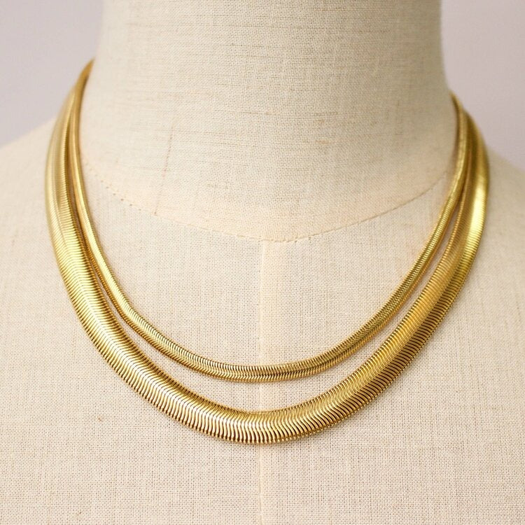 Pre-Layered Slinky Snake Chain Necklace