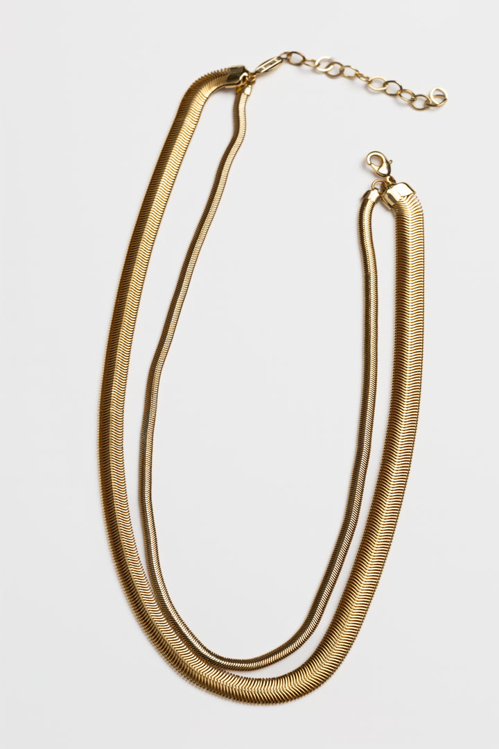 Pre-Layered Slinky Snake Chain Necklace