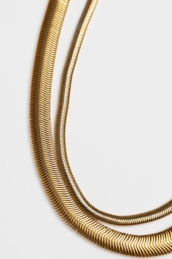 Pre-Layered Slinky Snake Chain Necklace