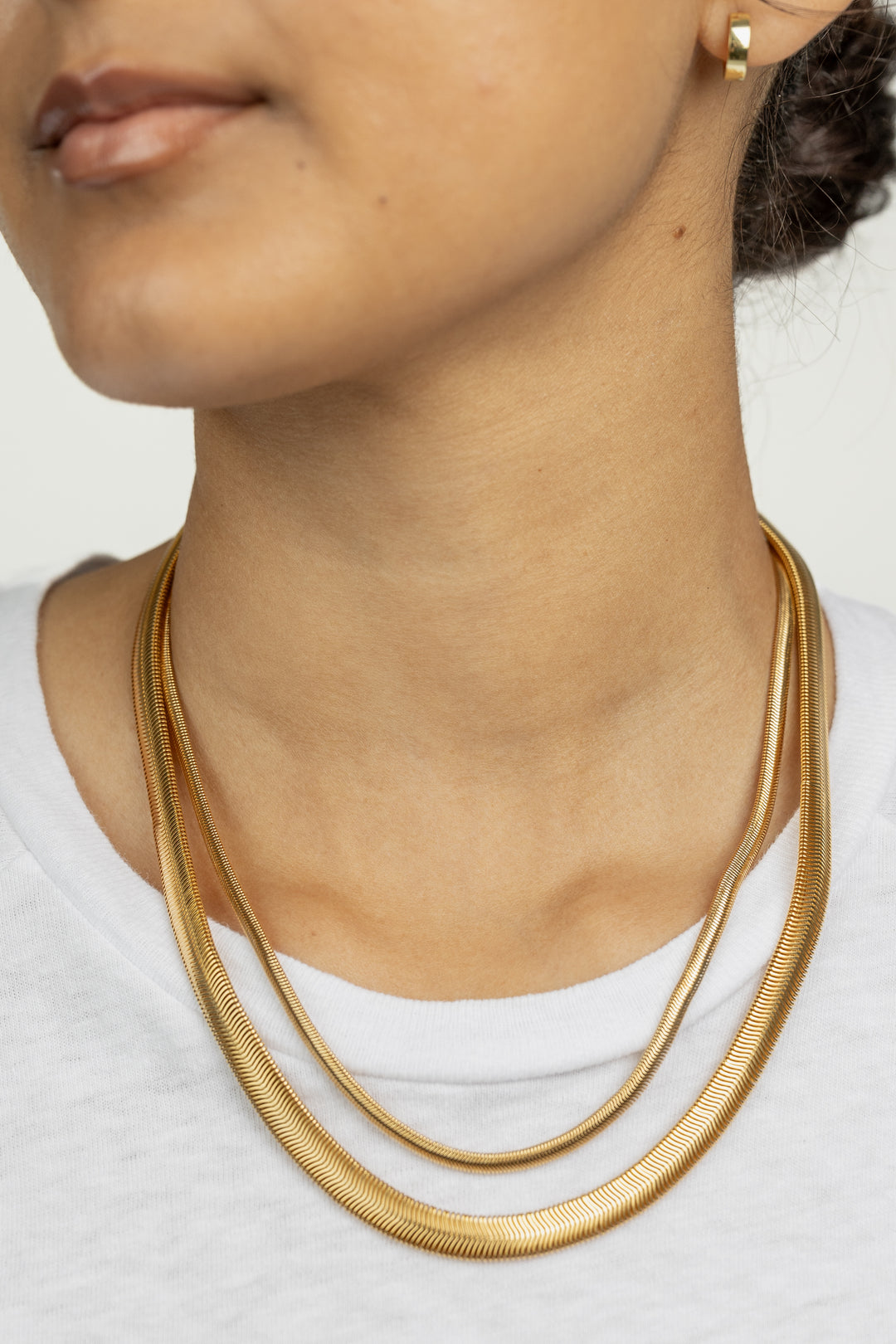 Pre-Layered Slinky Snake Chain Necklace