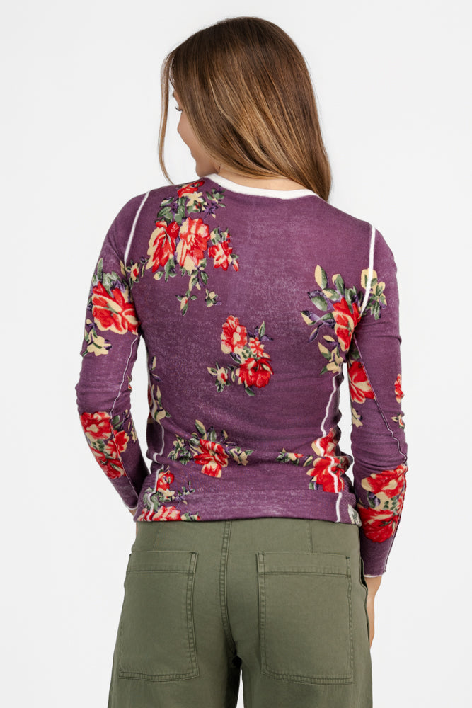 Purple Flower Sweater