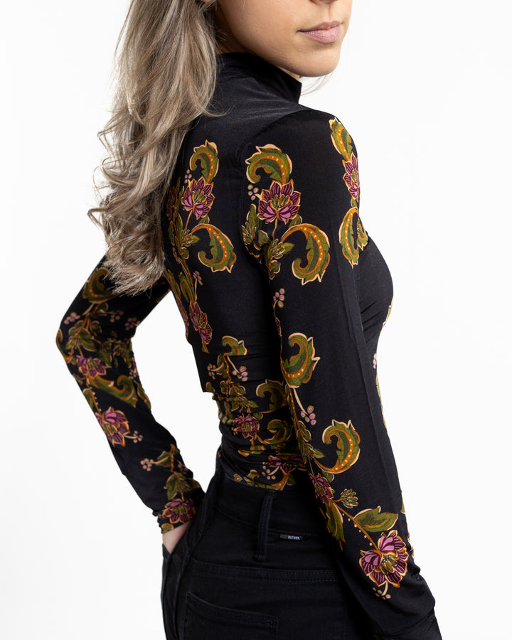 Ravenala Black Jersey Blouse