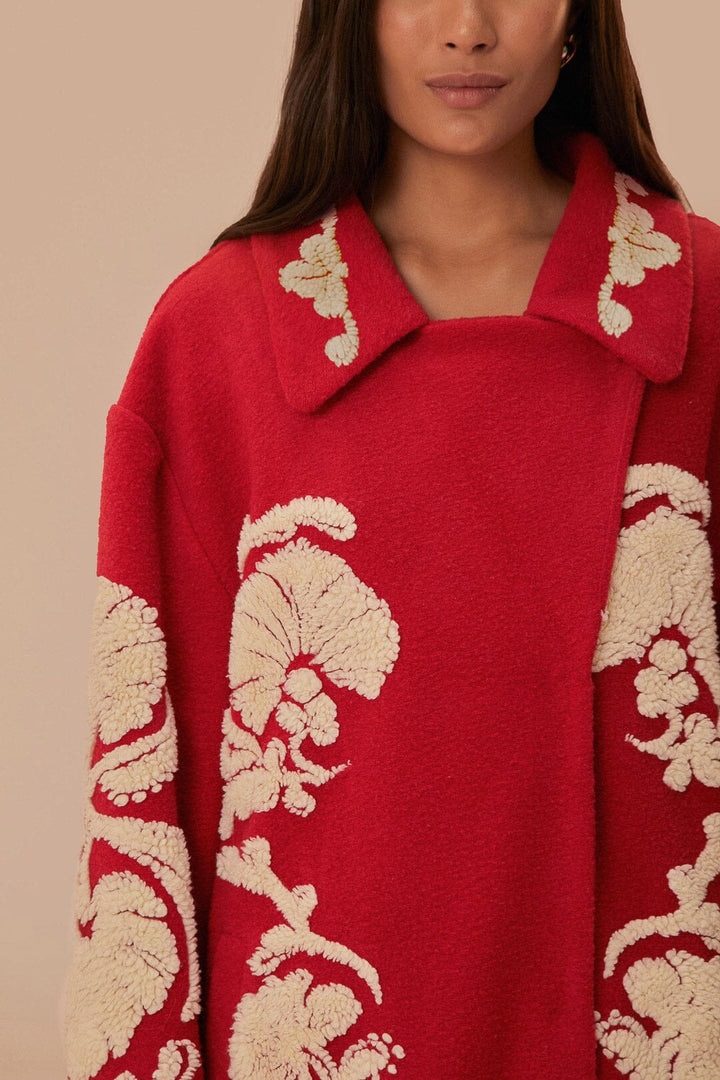 Red Helen Fleece Coat