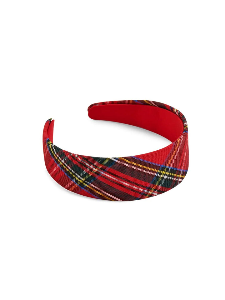 Red Plaid Wide Headband