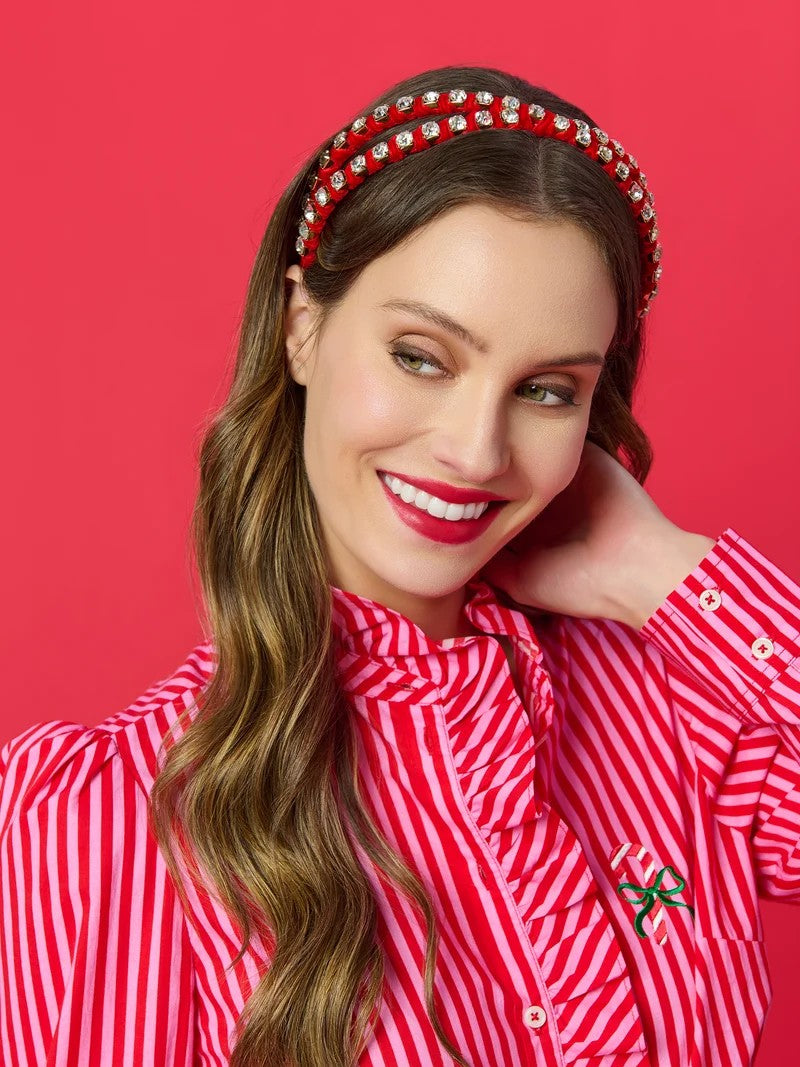 Red Rhinestone Double Headband