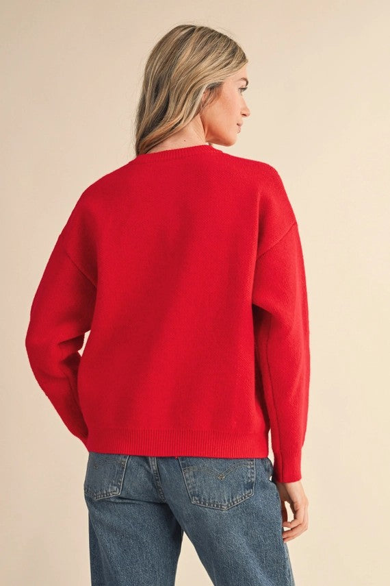 Red Dog Knit Cardigan