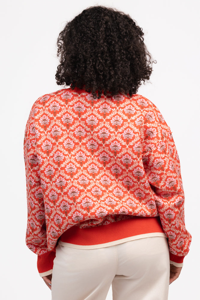 Red Orange Multi Pullover