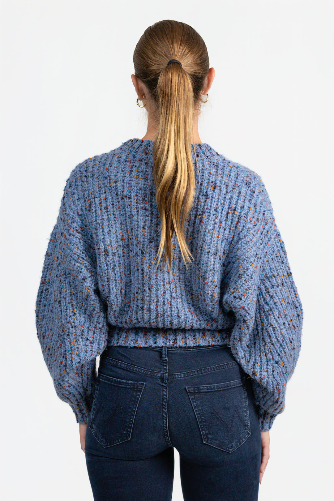 Retro Blue Speckled Slouchy Jasper Sweater