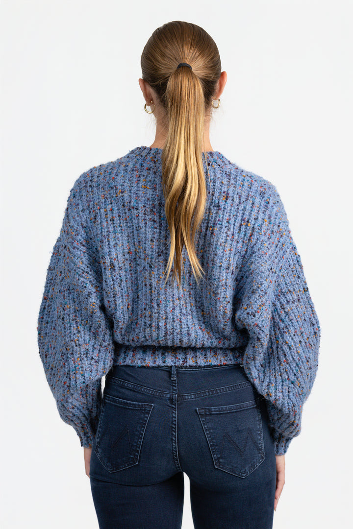Retro Blue Speckled Slouchy Jasper Sweater