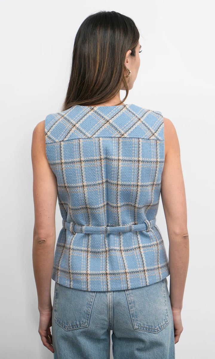 Retro Blue Plaid Sloane Vest