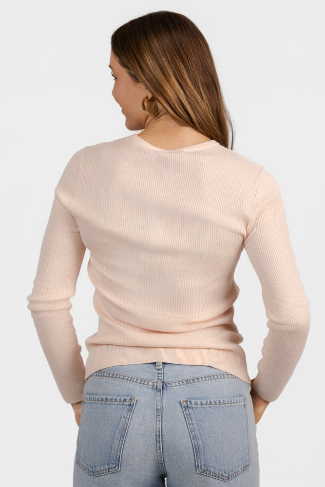 Rose Ribbed Cardigan
