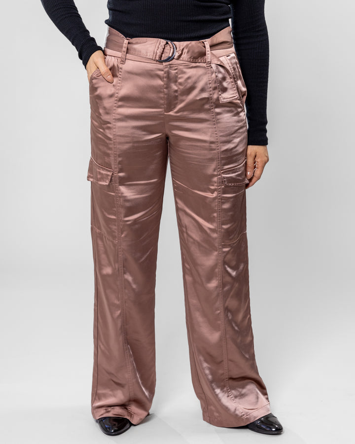 Rose Gold Wide Leg Cargo Pant