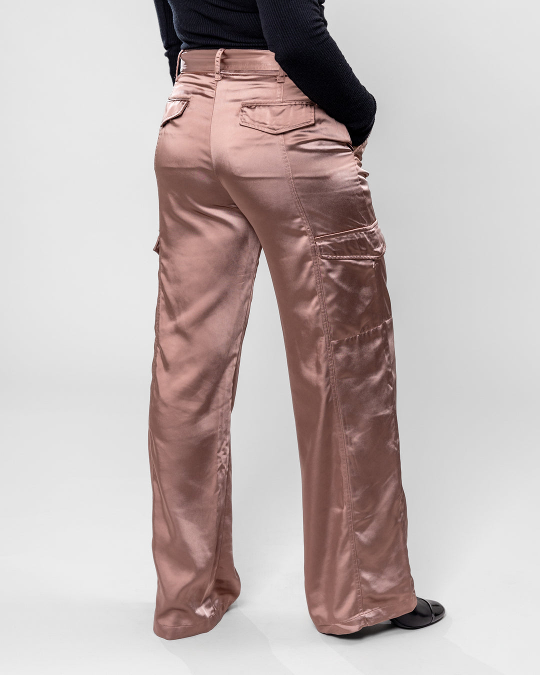 Rose Gold Wide Leg Cargo Pant