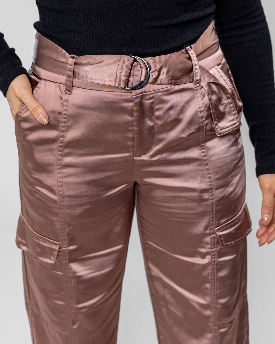 Rose Gold Wide Leg Cargo Pant