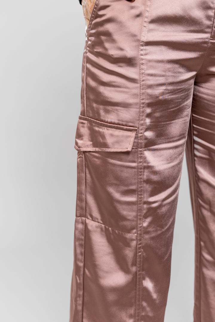 Rose Gold Wide Leg Cargo Pant