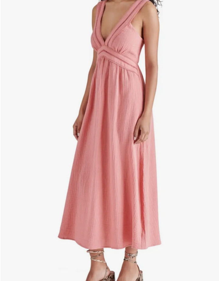 Rose Mauve Sleeveless A-Line Taryn Midi Dress