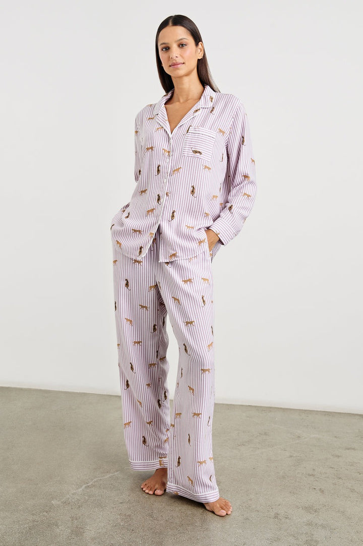 Rose Stripe Cats Luna Pajama Set