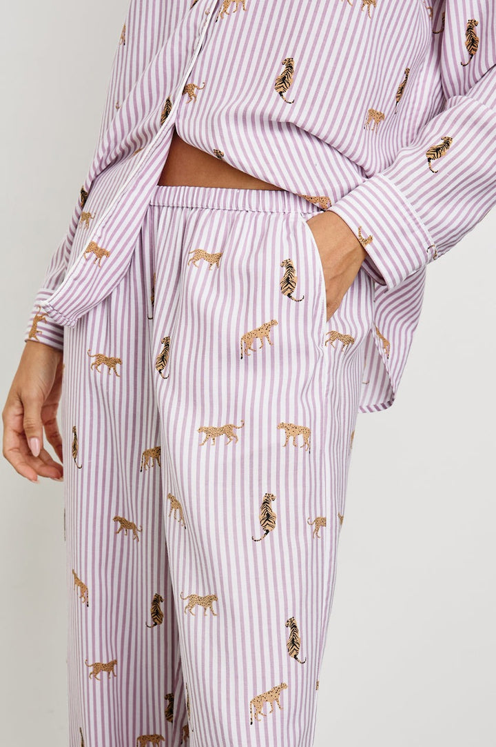 Rose Stripe Cats Luna Pajama Set