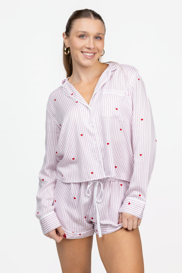 Rose Stripe Hearts Kellen Pajama