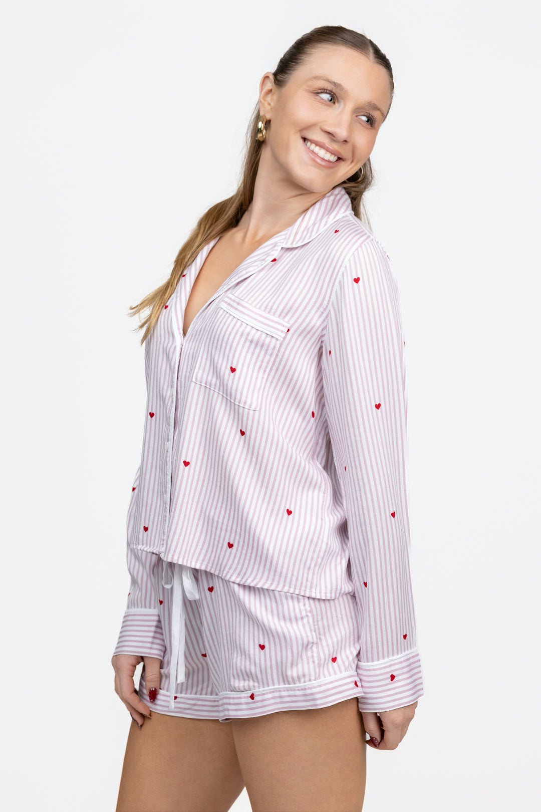 Rose Stripe Hearts Kellen Pajama