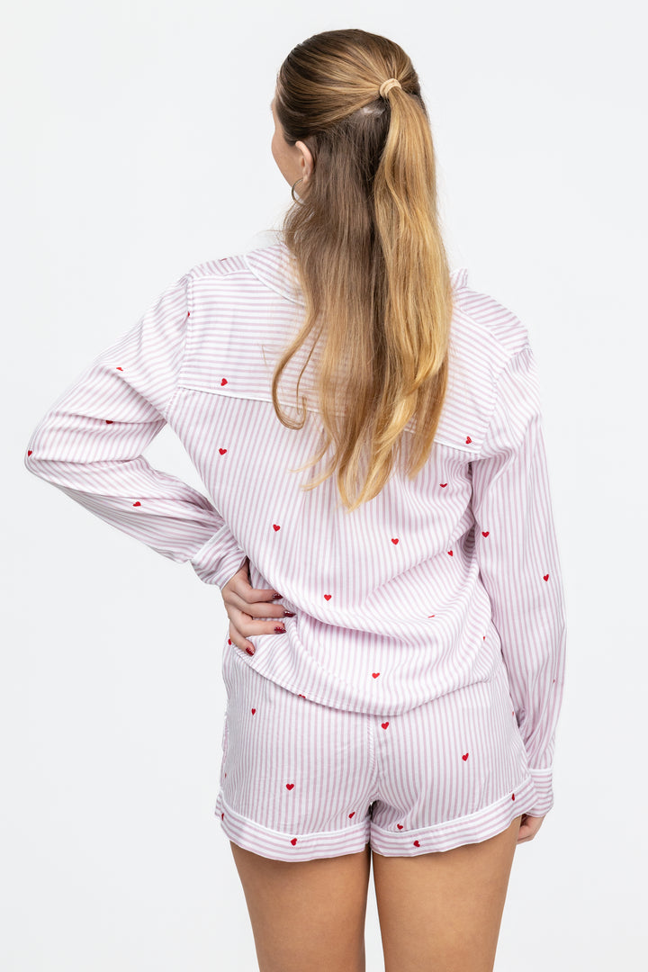 Rose Stripe Hearts Kellen Pajama