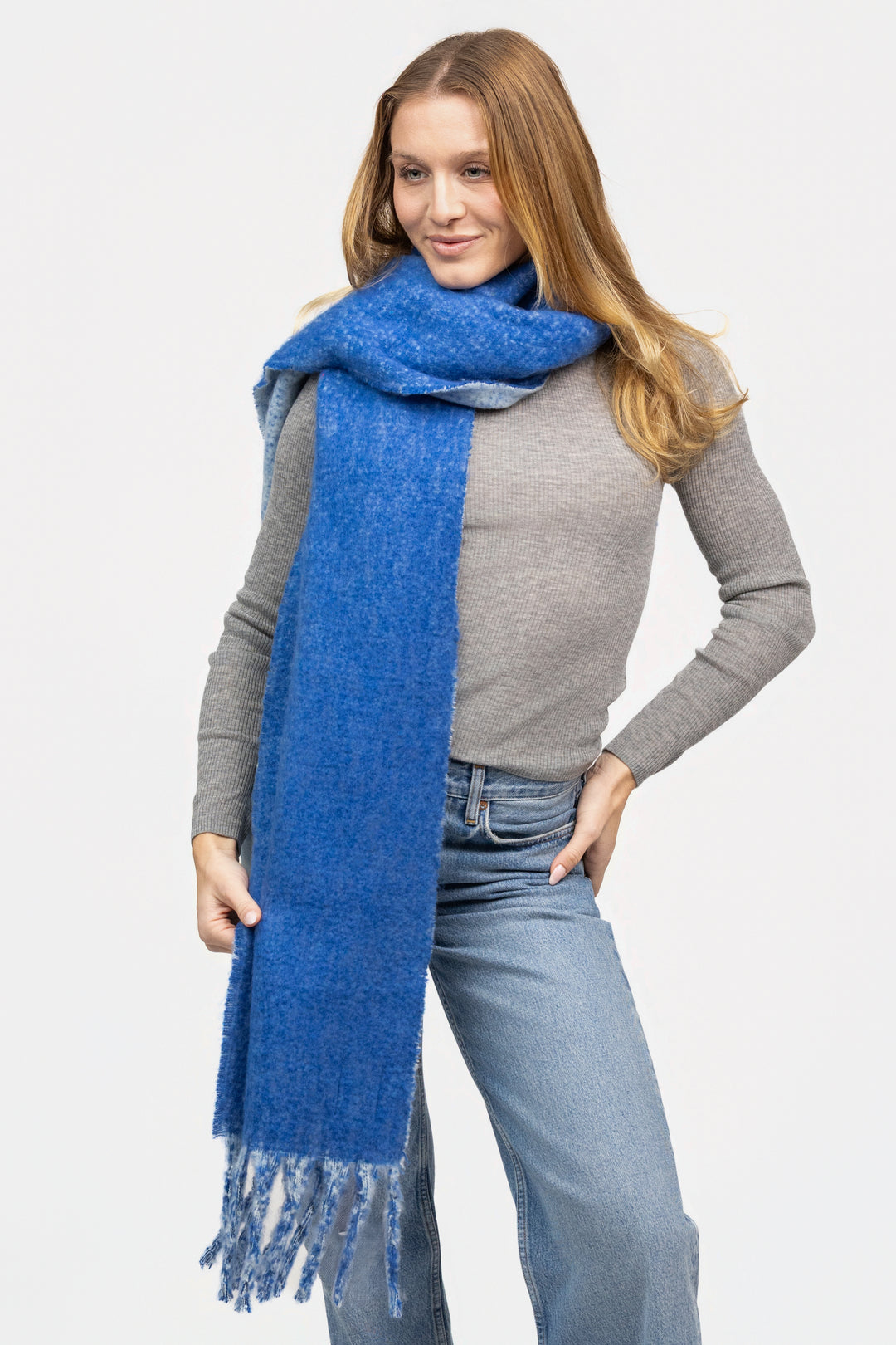 Royal Blue Knitted Scarf