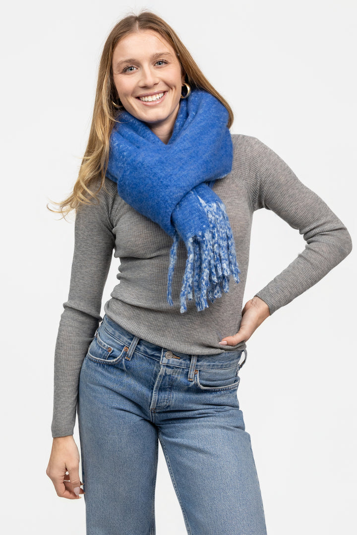 Royal Blue Knitted Scarf