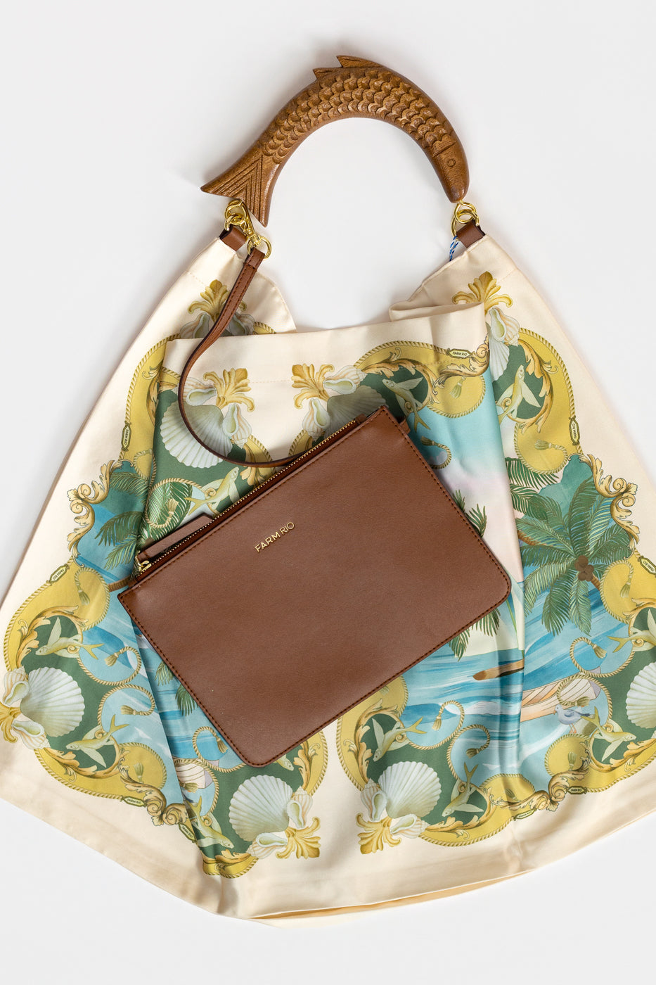 Royal Sea Satin Scarf Medium Bag