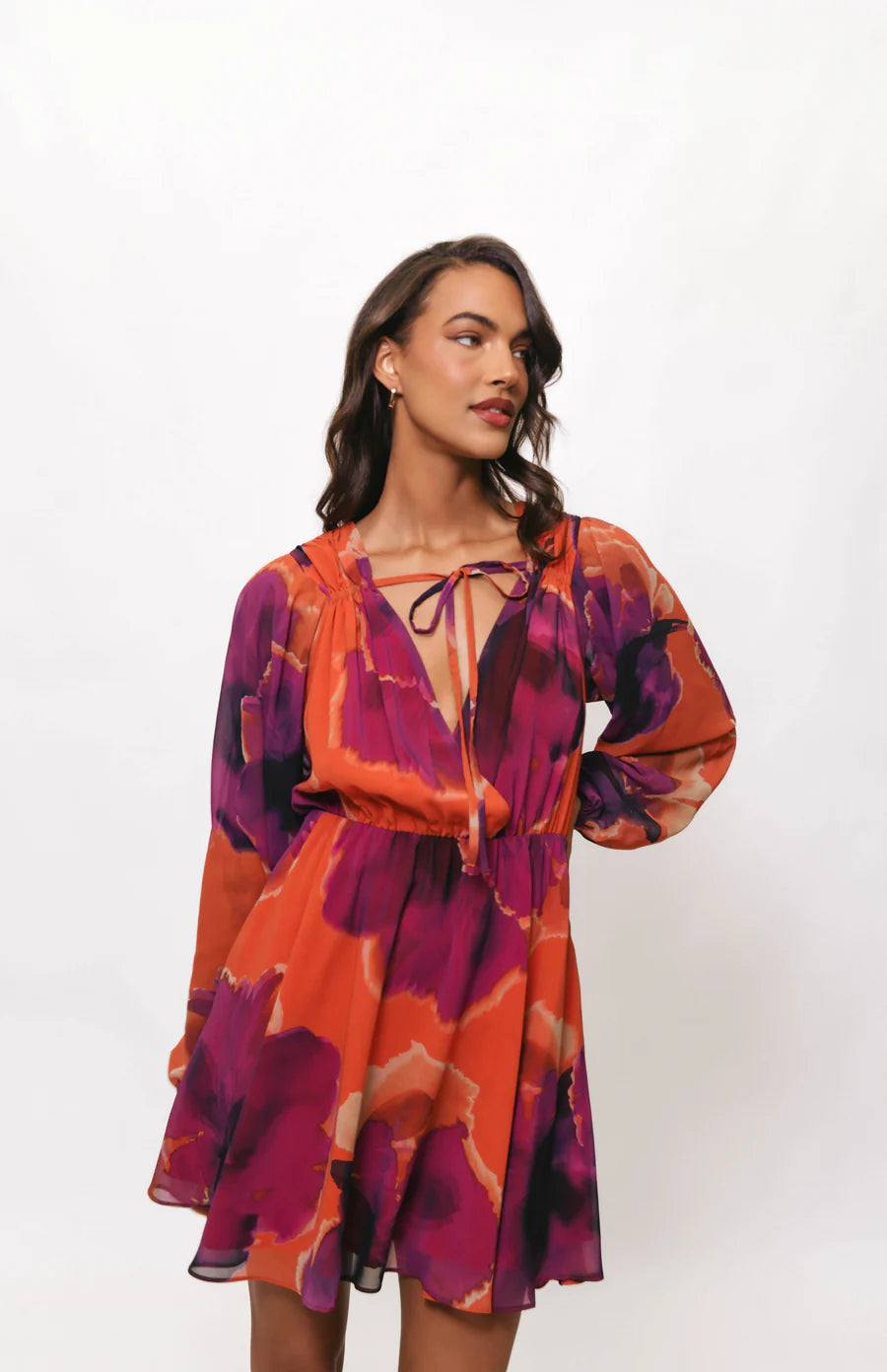 Rust Ink Blot Iona Mini Dress