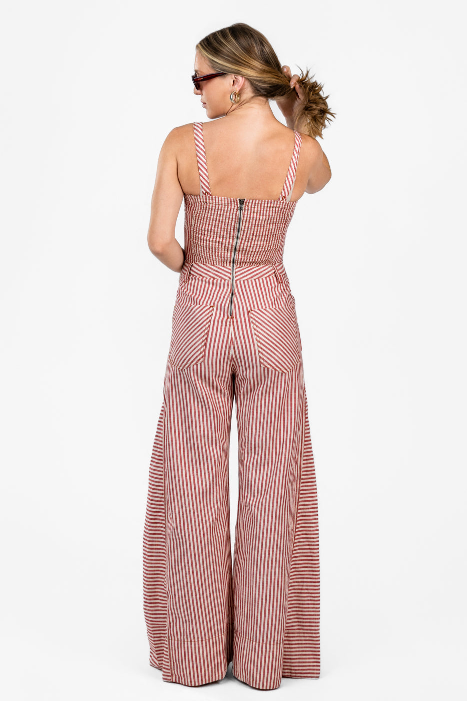 Rusty Ivory Striped Twill Jumpsuit