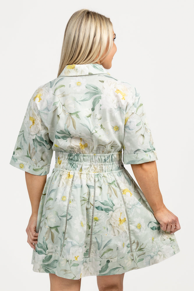 Sage White Yellow Marlowe Dress