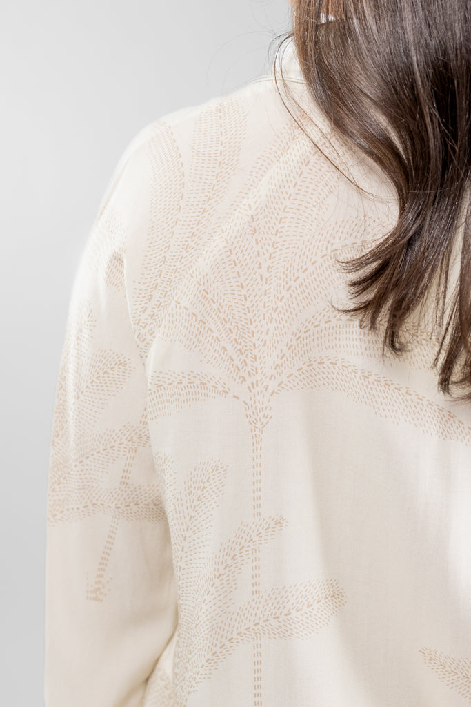 Sand And Beige Leaf Beata Shirt