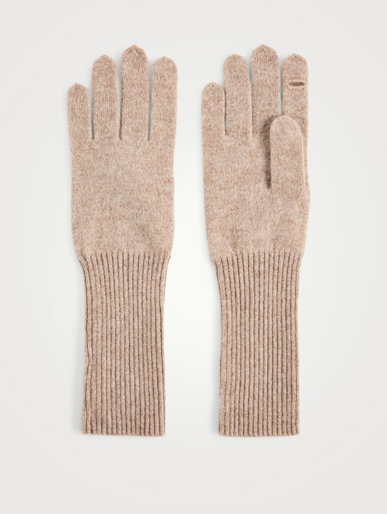 Sand Cashmere Long Texting Gloves