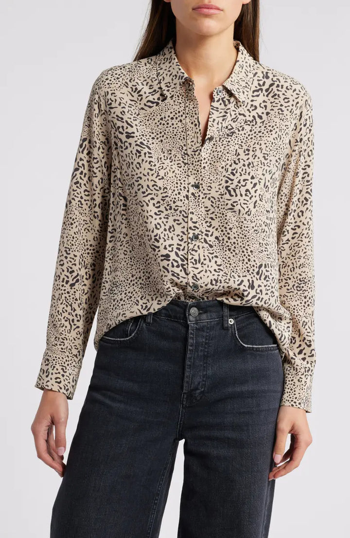 Sand Mixed Cheetah Kate Shirt