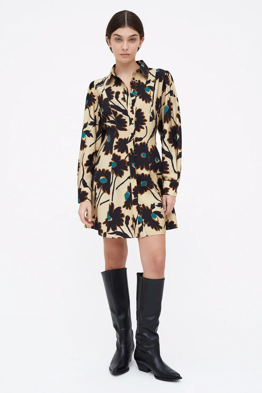 Sand Black Multi Mini Dress