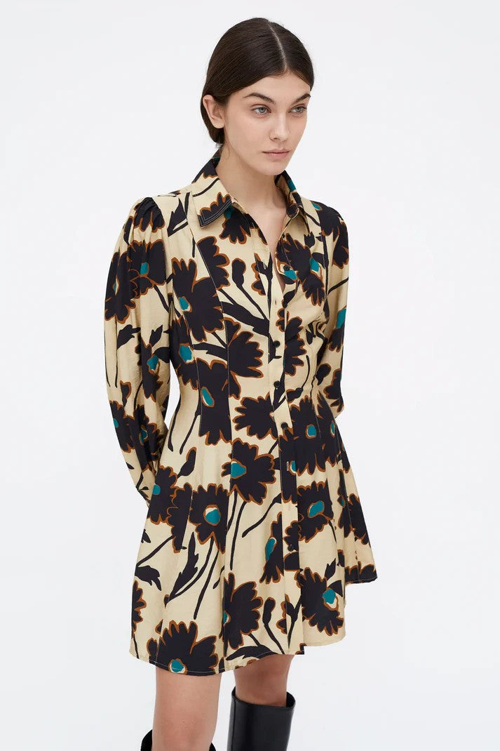 Sand Black Multi Mini Dress