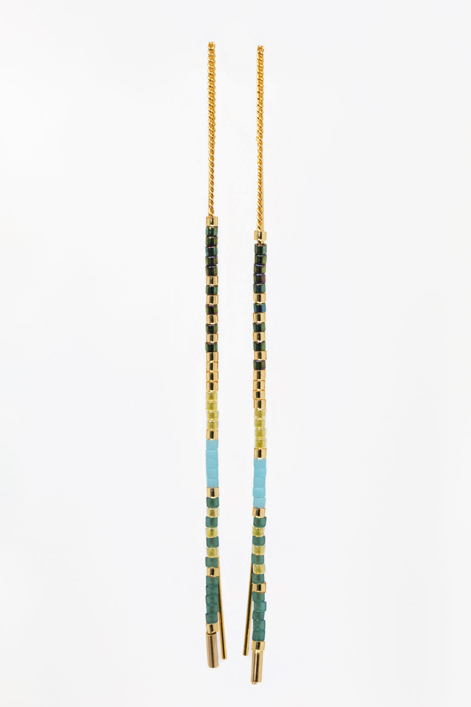 Seashore Miyuki Seed Bead Threader Earrings