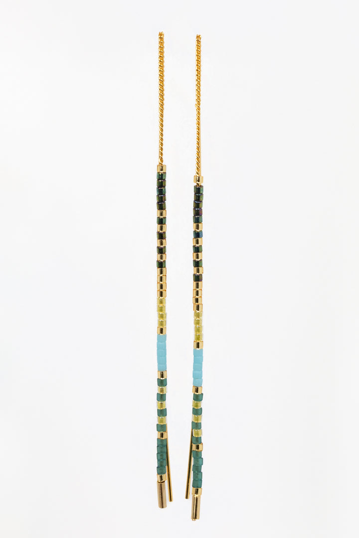 Seashore Miyuki Seed Bead Threader Earrings