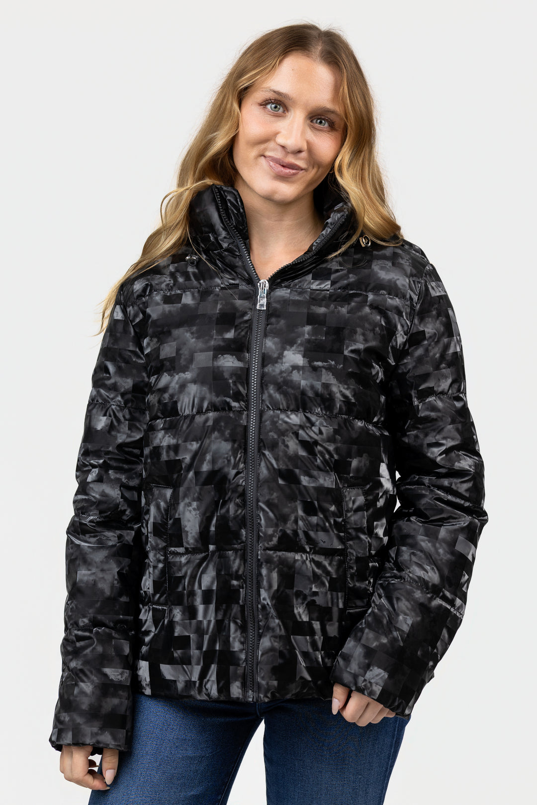 Shiny Black Puffer Coat