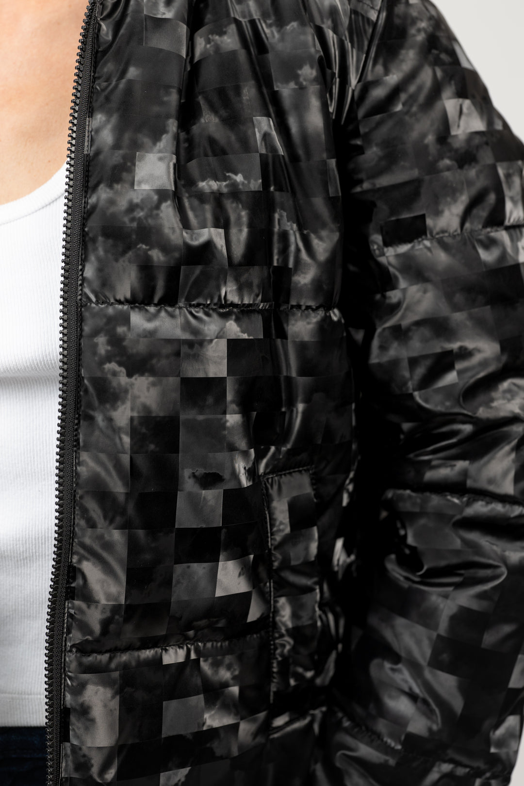 Shiny Black Puffer Coat