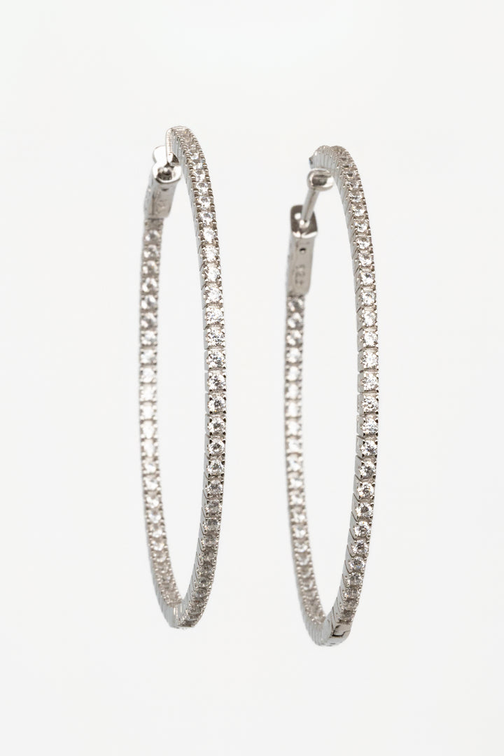 Silver Inside Out Hoop Earrings