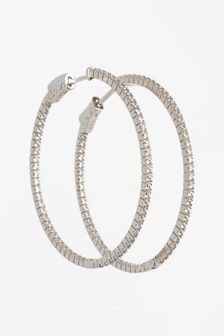 Silver Inside Out Hoop Earrings