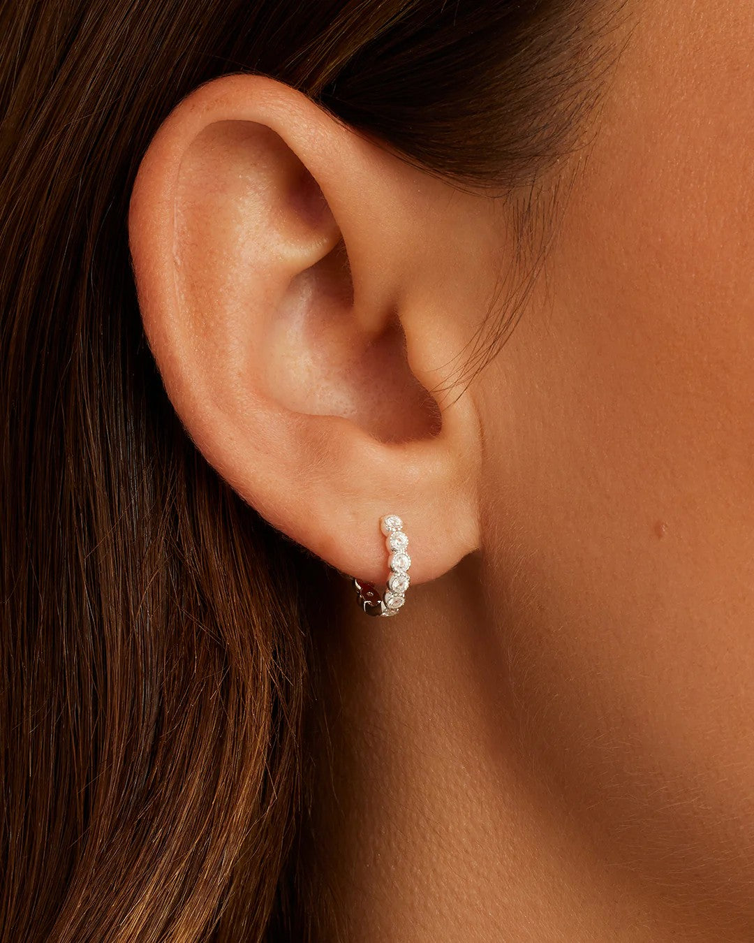 Silver Madison Shimmer Huggies