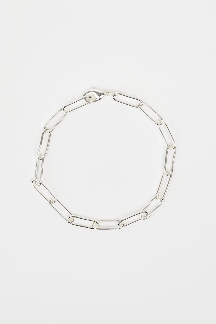 Silver Paperclip Chain Bracelet
