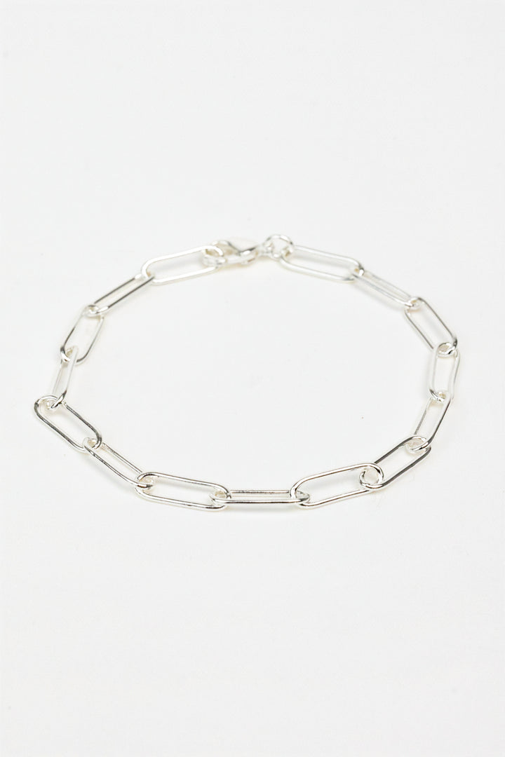 Silver Paperclip Chain Bracelet