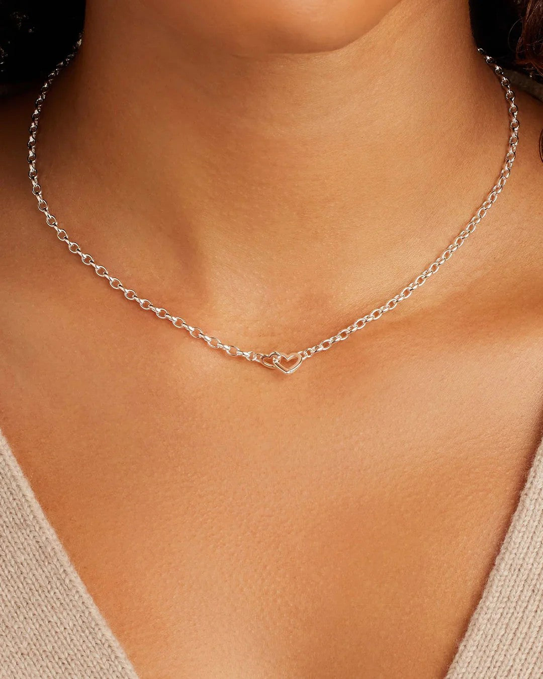 Silver Parker Heart Necklace
